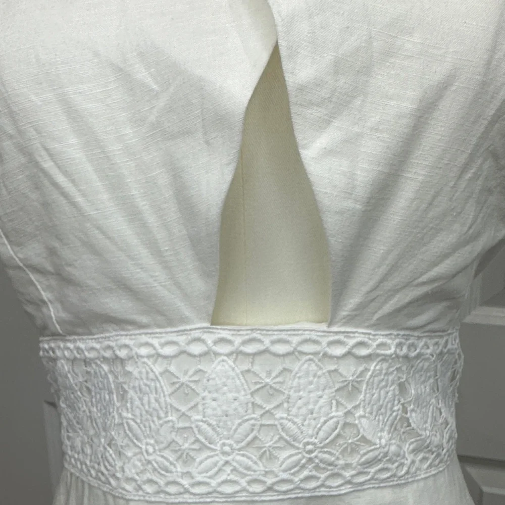 NWT Endless Rose White Halter Neck Open Back Lace Boho Cottagecore Dress Size L